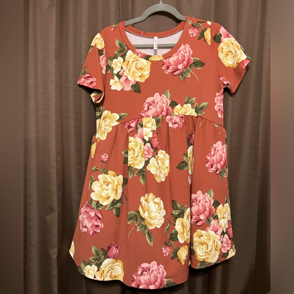 NEW Red Lolly Floral Dress in Fall Colors
